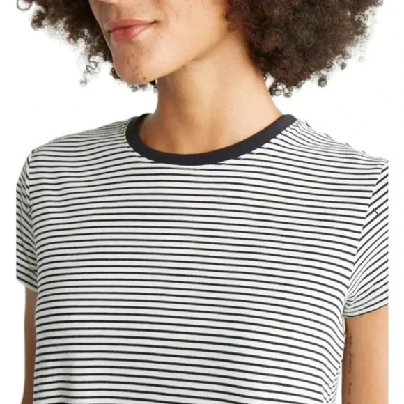 Marine Layer Swing Crew in Black and White Stripe - Picture 2 of 7